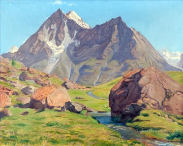 山 Painting - 山の風景印象派